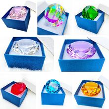 批发彩色玻璃水晶钻石透明装饰钻石摆件人造水晶石七彩水晶宝石