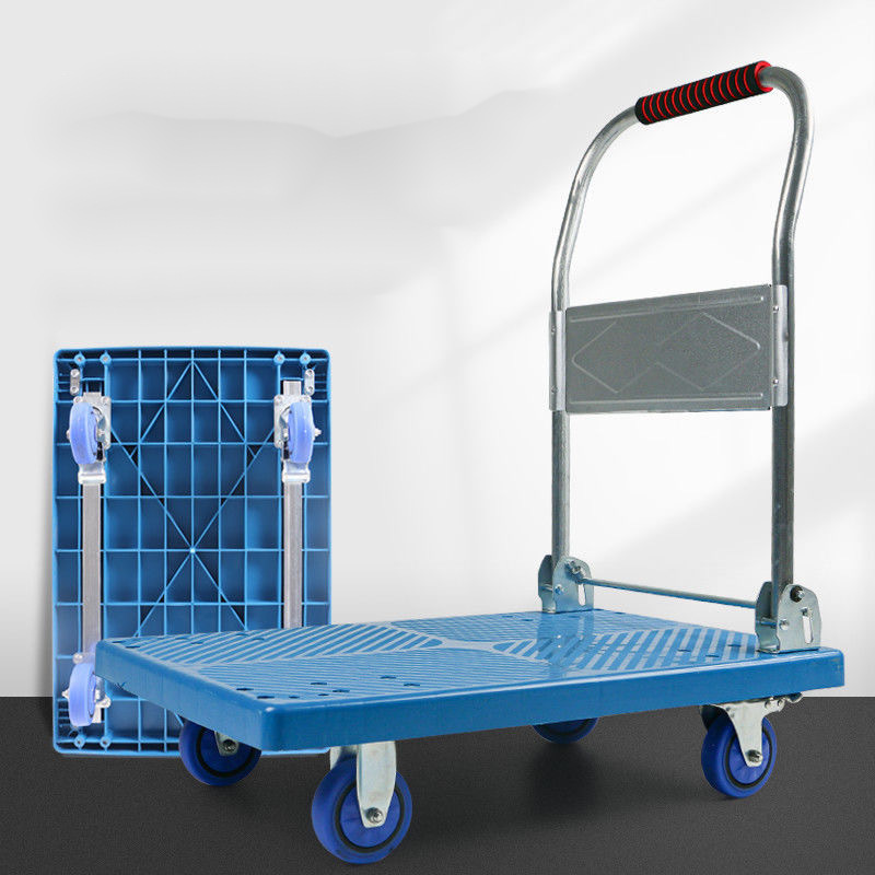 平板小推车可折叠手推车平板车搬运拉货车家用便携带刹车钢管