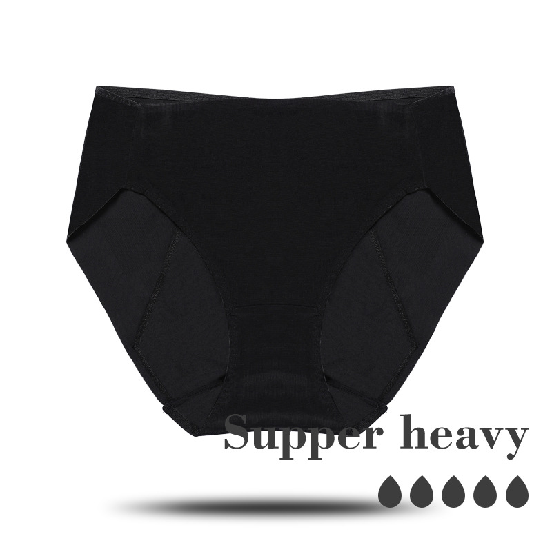 Foreign Trade Four-Layer plus Size Physiological Underwear Women's Side Leakage Prevention Low Waist Big Aunt Sanitary Panty Menstrual Period Breathable Underwear