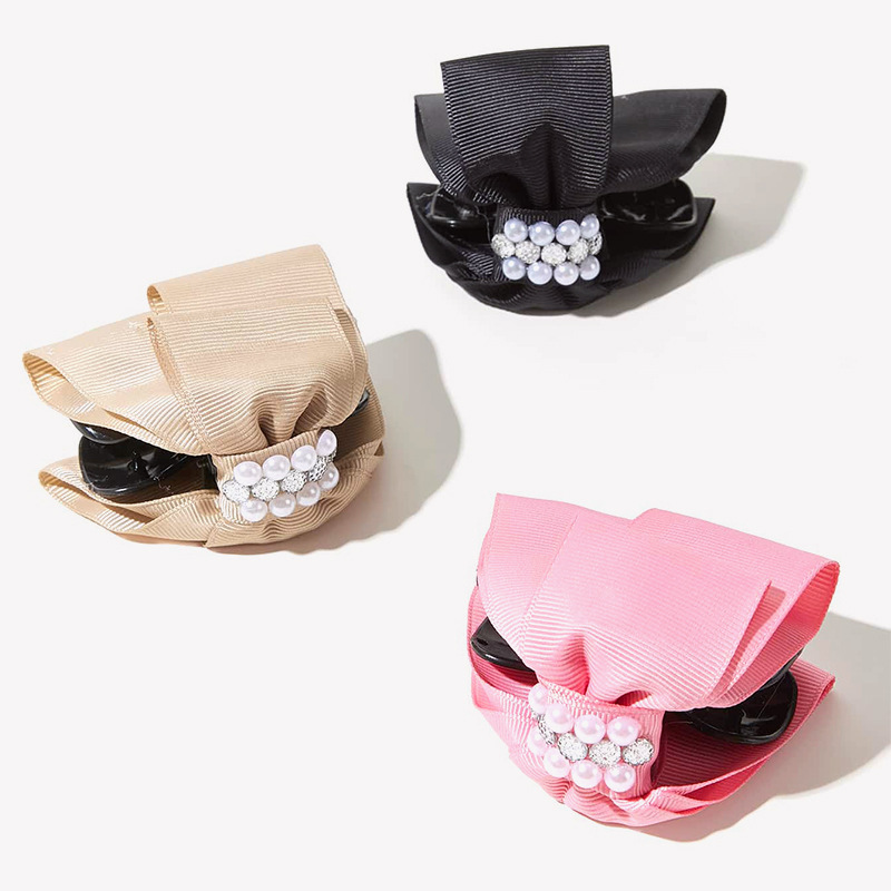 双层蝴蝶结中号抓夹 ins韩式时尚气质外出发夹后脑勺发卡夹子发饰