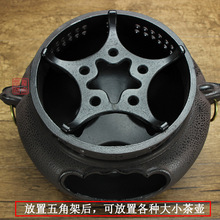 户外铁釜铁壶煮茶炉大号碳炉日式老炭炉铸铁烤火炉鬼面风炉定制