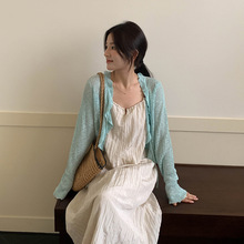 MOXI 十三行女装2024夏季新款外穿针织衫女韩版长袖针织开衫上衣
