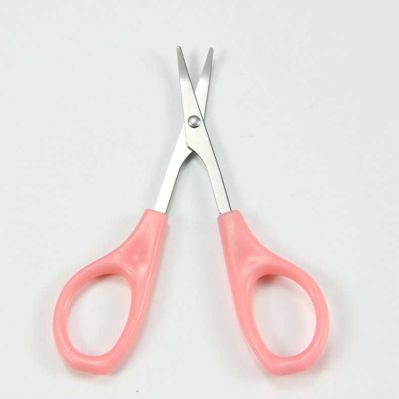 Office and Household Stainless Steel Scissors Children's Handwork Mini Straight Head Scissors Trimming Eyebrow Nose Hair Elbow Scissors