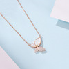 butterfly Flying shell s925 Sterling Silver Necklace lady Full bore temperament Sweet Fritillaria clavicle new pattern