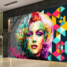 时尚发廊理发形象背景墙个性创意3d立体吧台墙壁画美发店壁纸墙纸