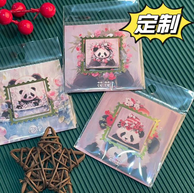 panda brass metal bookmark stamp bookmark gift box set sichuan chengdu national treasure souvenir gift