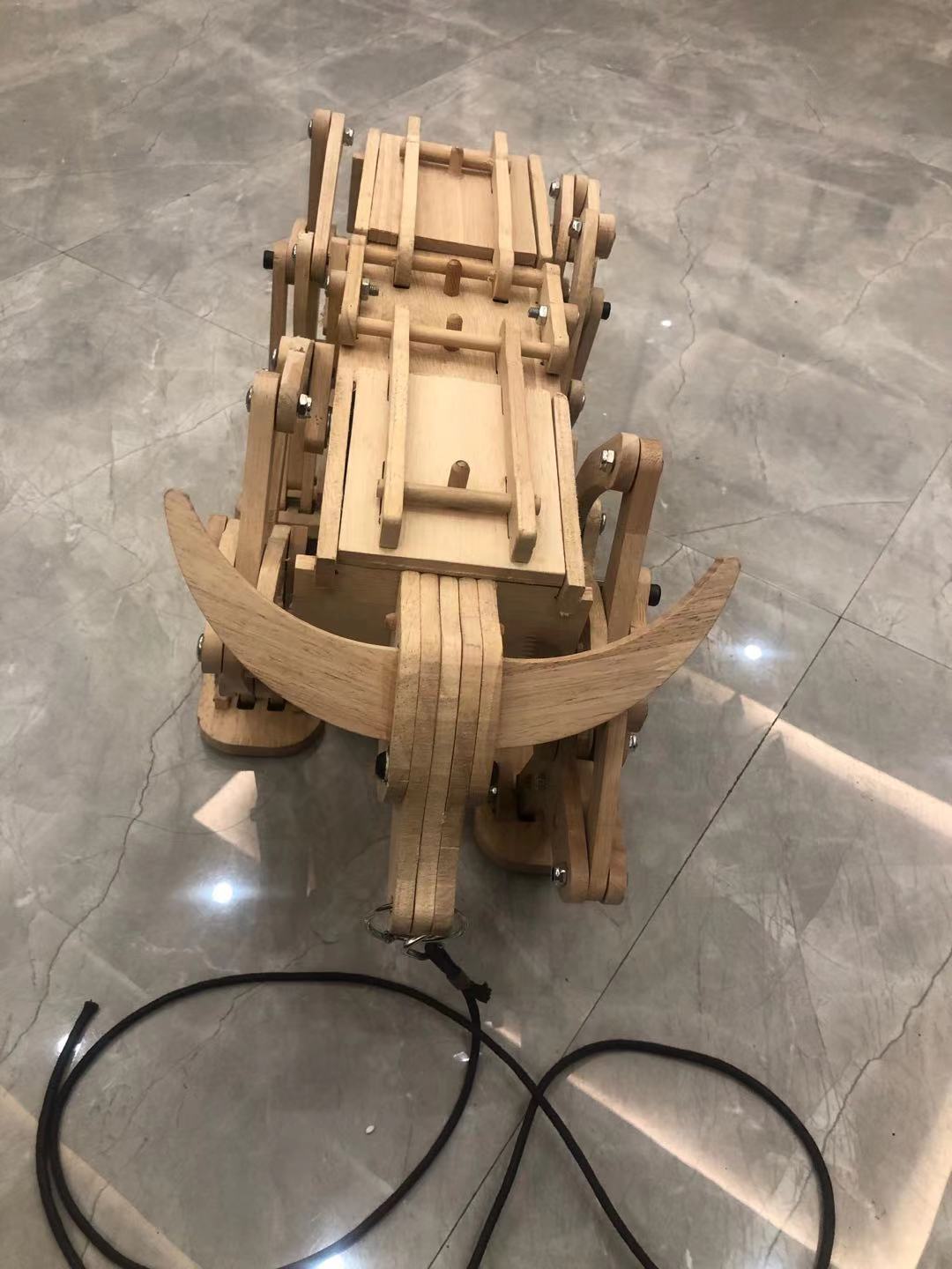 网红同款创意礼品儿童玩具 木质齿轮机械传动模型 三国木牛流马