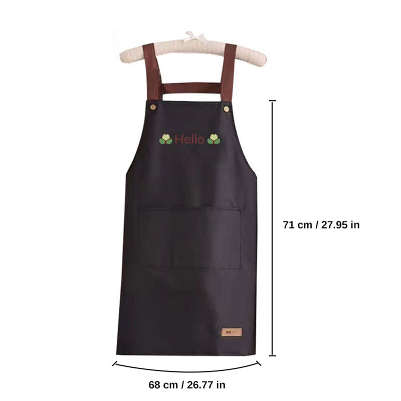 Online Red Sun Cotton and Linen Apron Women's Household Kitchen Work Clothes Cooking Apron Anti-Fouling Hand Wiping Bib Wholesale