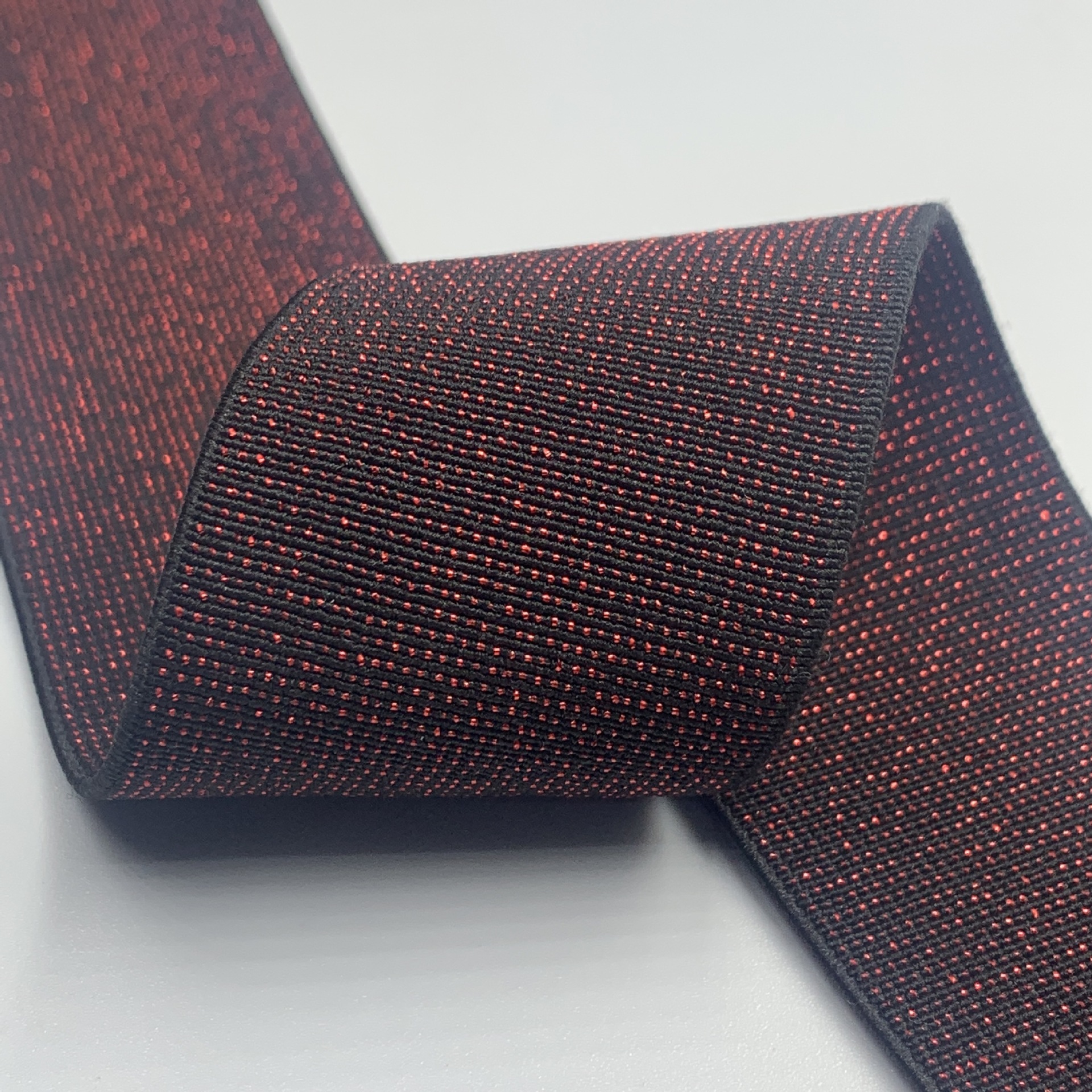 Factory in Stock Lurex Flash Jacquard Elastic Band Double-Sided Bright Silk Ultra-Fine-Meshed Thickening High Elastic Plain Nylon Ribbon