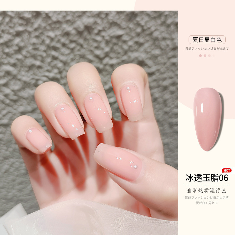 Net Red Ice Transparent Color UV Polish 2023 New Jelly Milk Tea Color Phototherapy Plastic Barbie Gel Nail Polish Nail-Beauty Glue