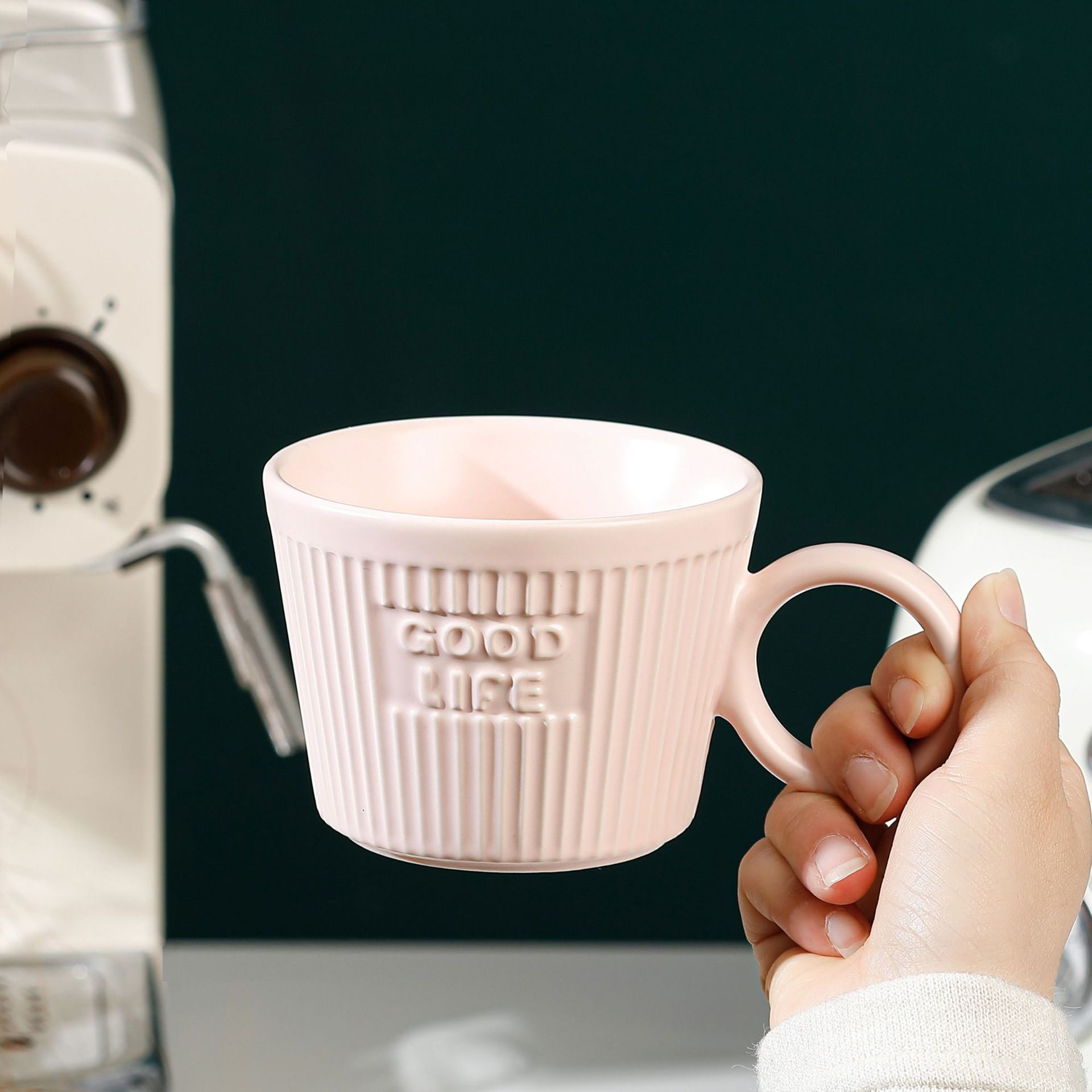 高颜值马克杯小众设计感马卡龙陶瓷杯家用喝水杯情侣早餐咖啡杯子