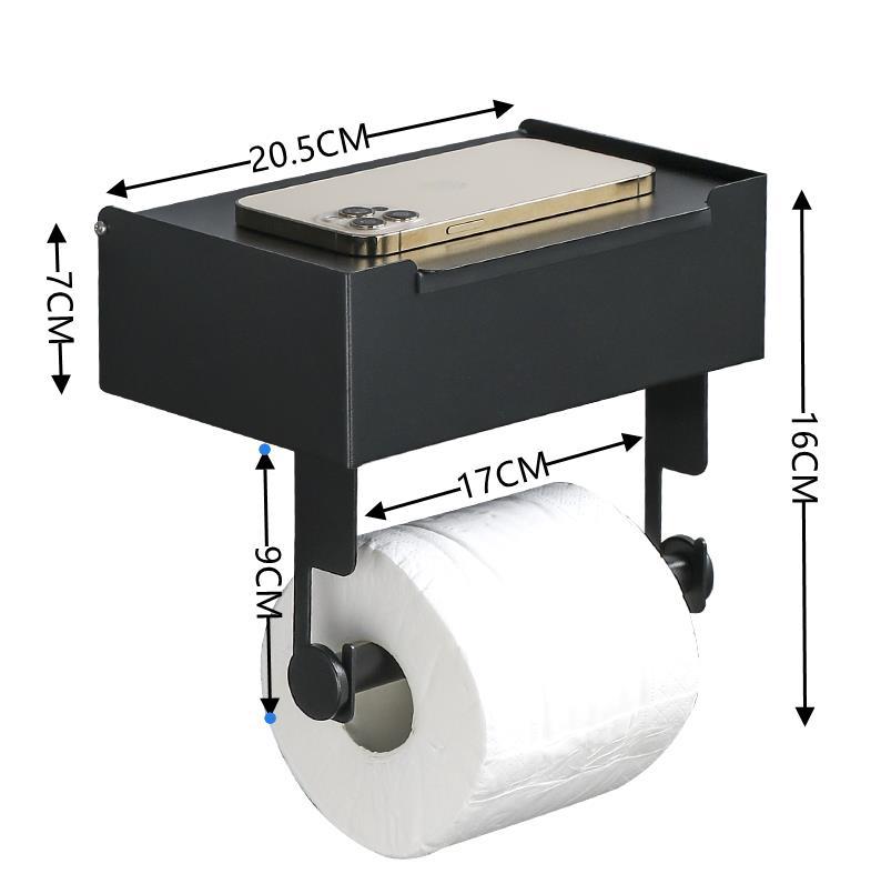Cross-Border 304 Stainless Steel Tissue Box Toilet Square Towel Rack Toilet Paper Holder Punch-Free Toilet Paper Roll Holder Wet Tissue Box