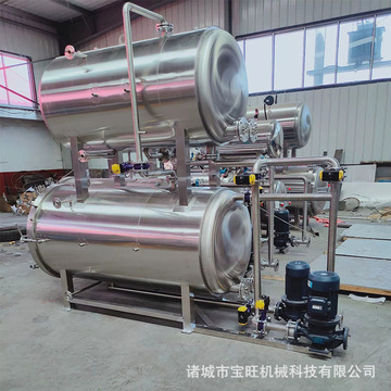 双层食品杀菌锅 自动高温高压水浴喷淋杀菌釜 玉米棕子罐头杀菌锅