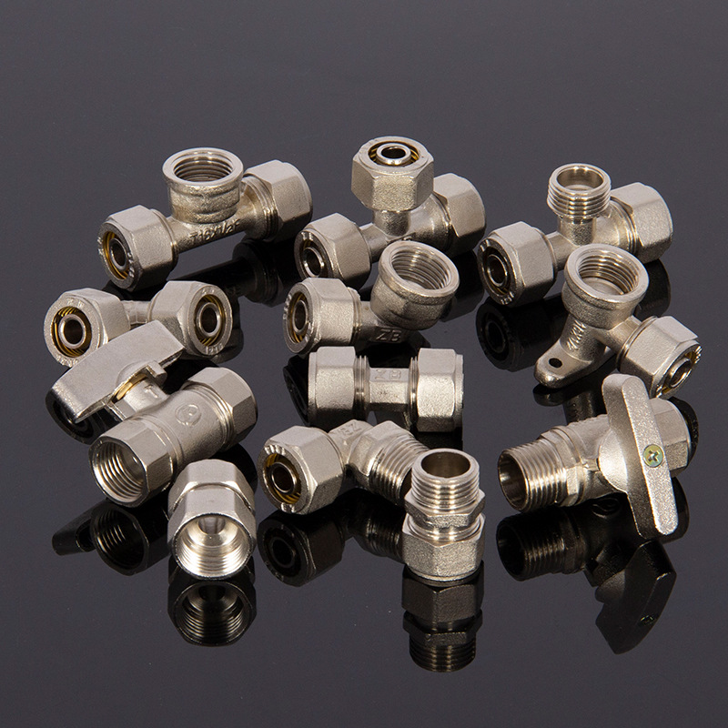 批发1216铝塑管接头 太阳能热水器4分上水管配件三通弯头直接快速