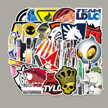 52张csgo游戏卡通涂鸦笔记本时尚手账本滑板车行李箱冰箱装饰贴纸