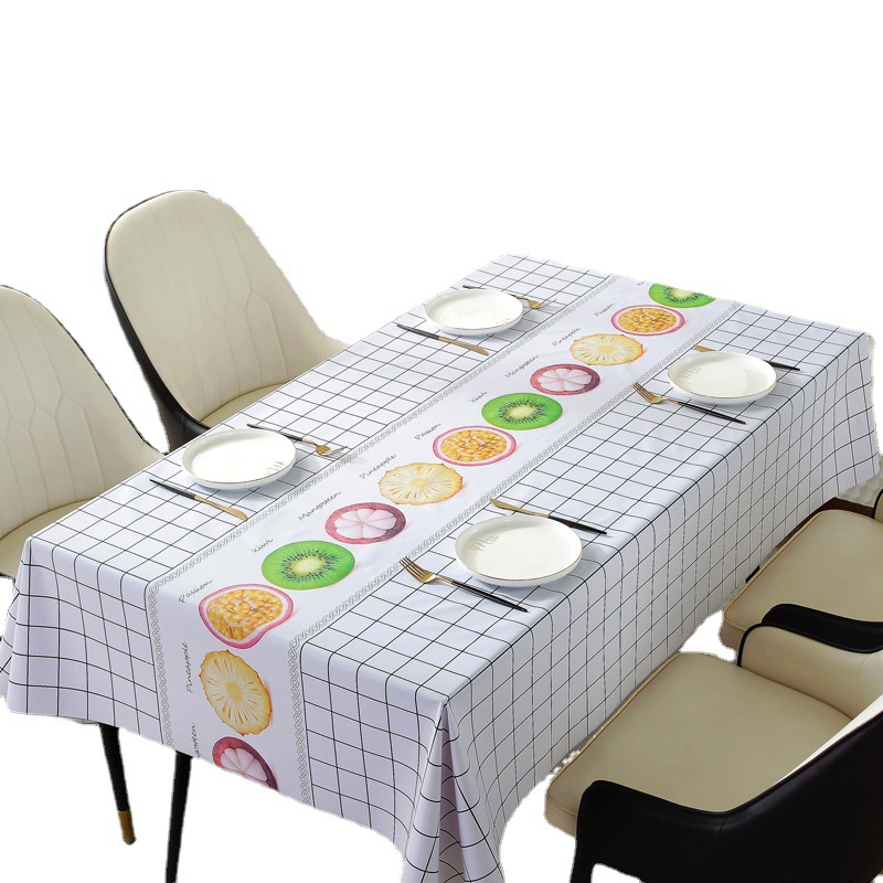 nordic style pvc plaid tablecloth washable waterproof oil-proof dustproof dining table cushion plastic plaid coffee table mat tablecloth