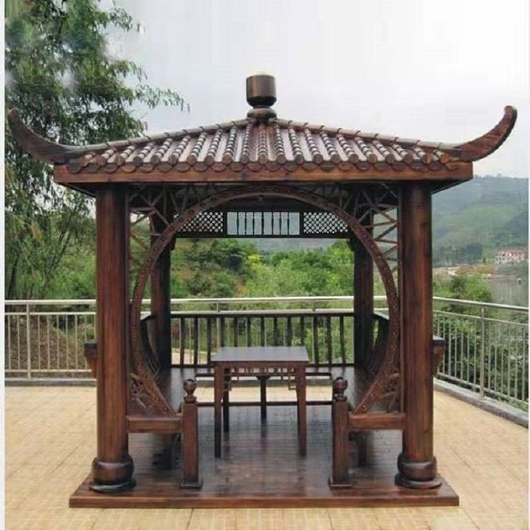 仿古四角凉亭户外花园庭院家用别墅楼顶室外亭子