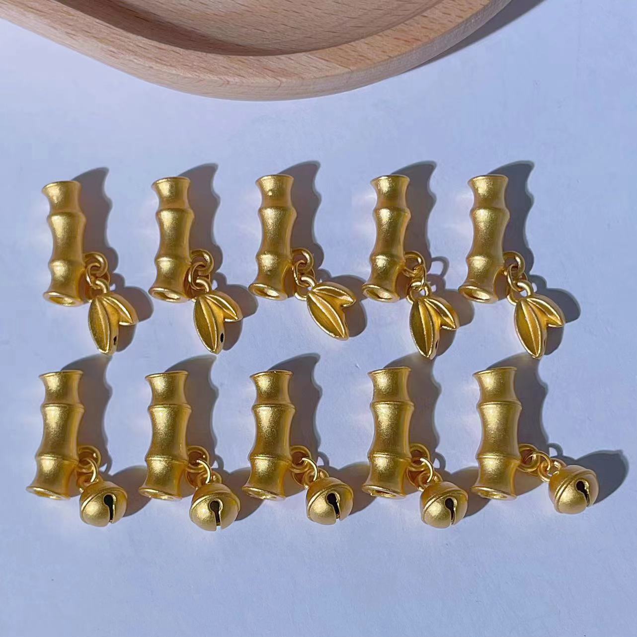 足银竹节铃铛饰品配件可diy手链项链节节高升时尚大气高级感轻奢