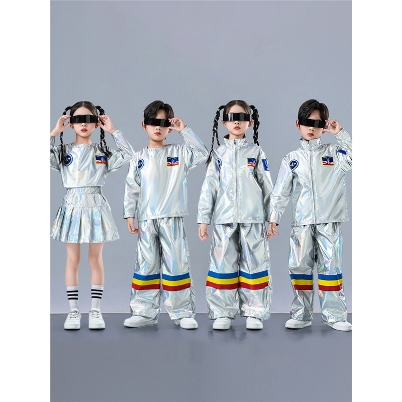 科技感小学生运动会服装ai机器人街舞表演服儿童宇航员太空服套装