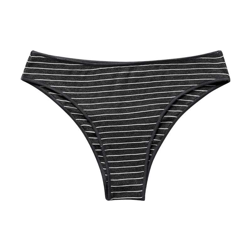 Personalized Striped Skin-Friendly Thread Girl's Underwear European and American plus Size Cotton Crotch Sports Comfortable Breathable Women's Briefs