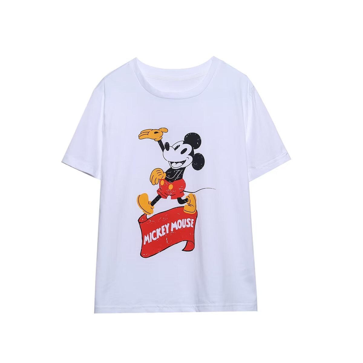 外贸批发 24年夏季新款时尚圆领棉短袖上衣游乐园米老鼠印花t恤02