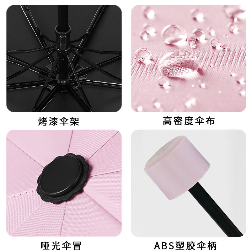 Black Plastic Flower Umbrella Folding Children Cartoon Manual Dual-Use Umbrella Umbrella Wholesale Wholesale