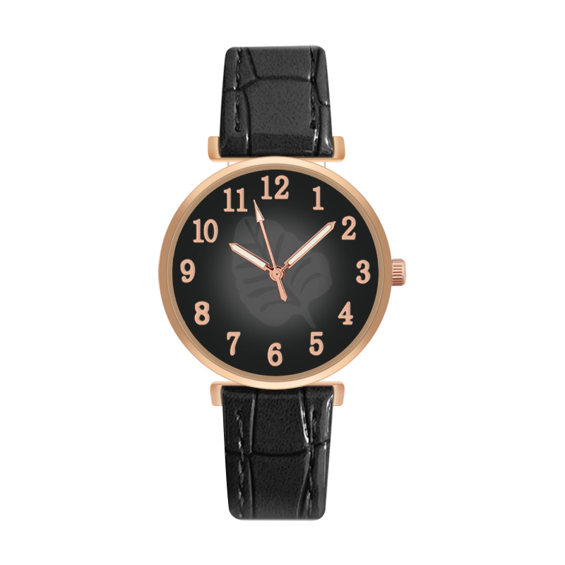 Ladies New Belt Watch Gold Shell Acupuncture Needle Casual Fashion Quartz Watch Live Room Best-Selling in Stock Wholesale