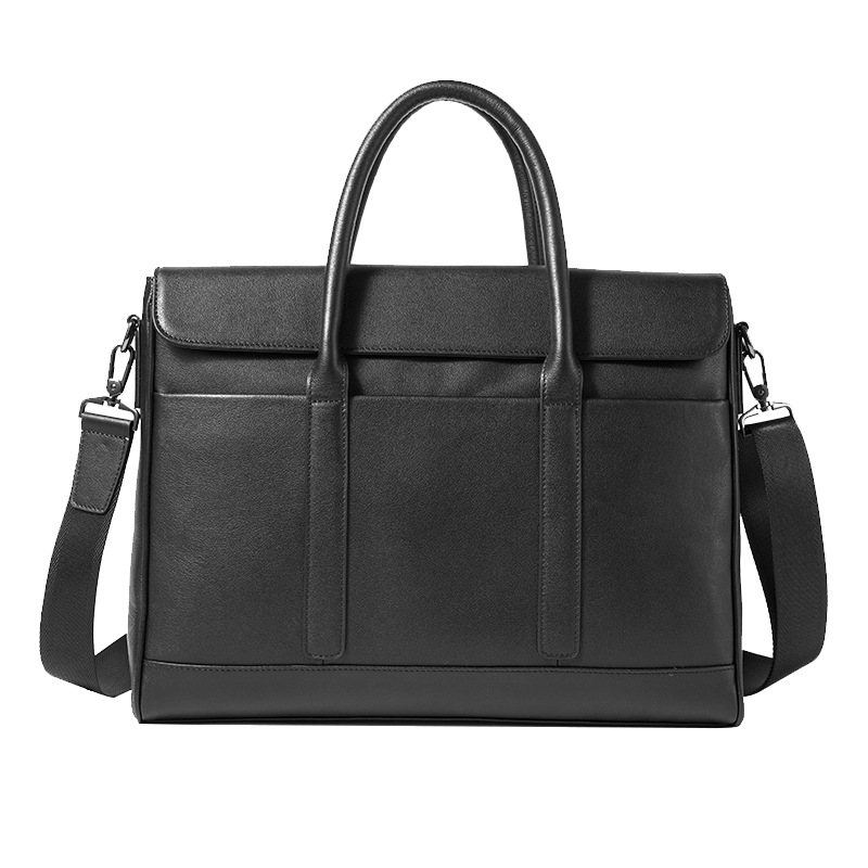 High Quality First Layer Cowhide Men's Handbag Commuter Business Handheld Briefcase Leisure Business Trip File and Computer Bag