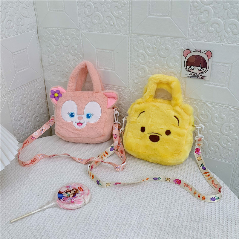 New Cartoon Cute Moetry Baby Plush Crossbody Bag Girl's Crossbody Pouch Western Style Funny Girl Handbag Fashion