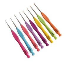 3号蕾丝钩针 新款彩色塑料柄蕾丝钩针 优质不锈钢 蕾丝钩针