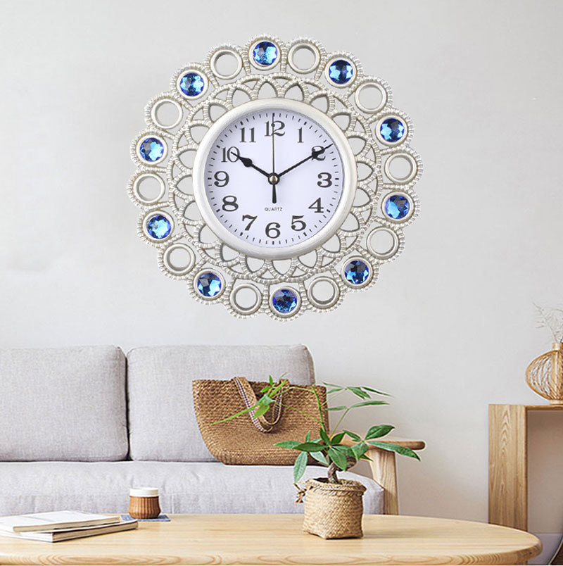 Home Hallway Decoration Wall Clock Corridor Aisle Clock Vertical Version Modern Simple Baked Porcelain Diamond-Embedded Crystal Porcelain Diamond-Embedded Clock