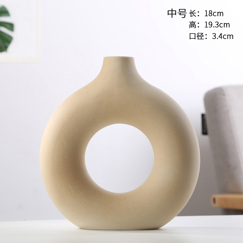 Amazon Creative Ceramic Vase Decoration Living Room Flower Vase Geometric Shape Dining Desktop Entrance Domestic Ornaments