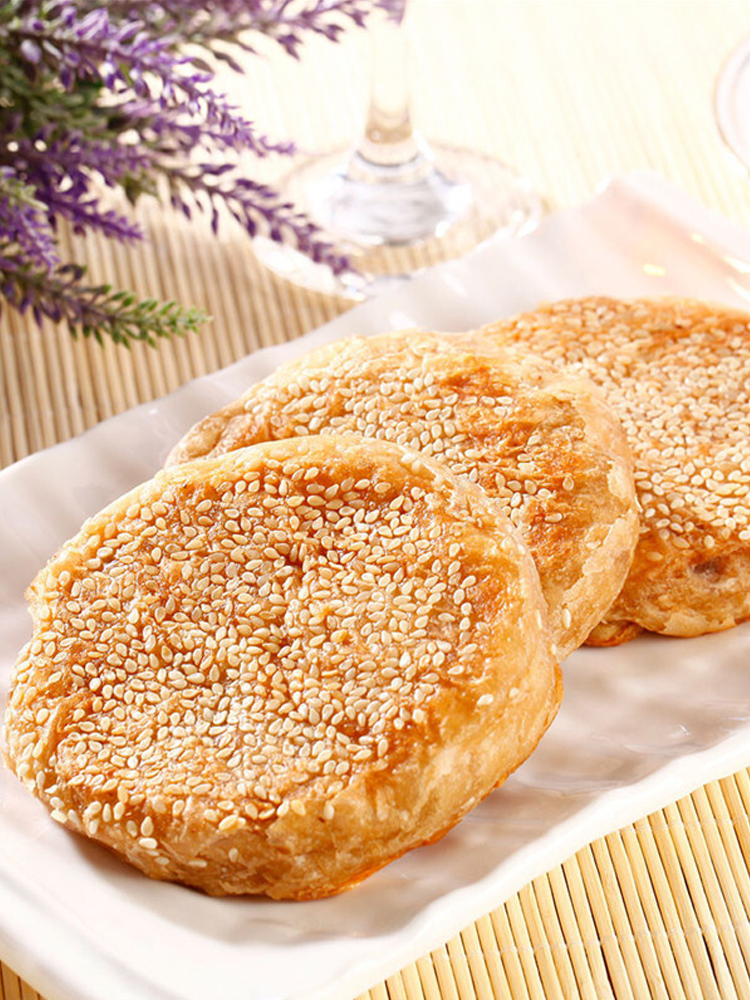 福成麻酱烧饼老北京芝麻酱椒盐天津小吃糖火烧牛肉饼点心特产商用