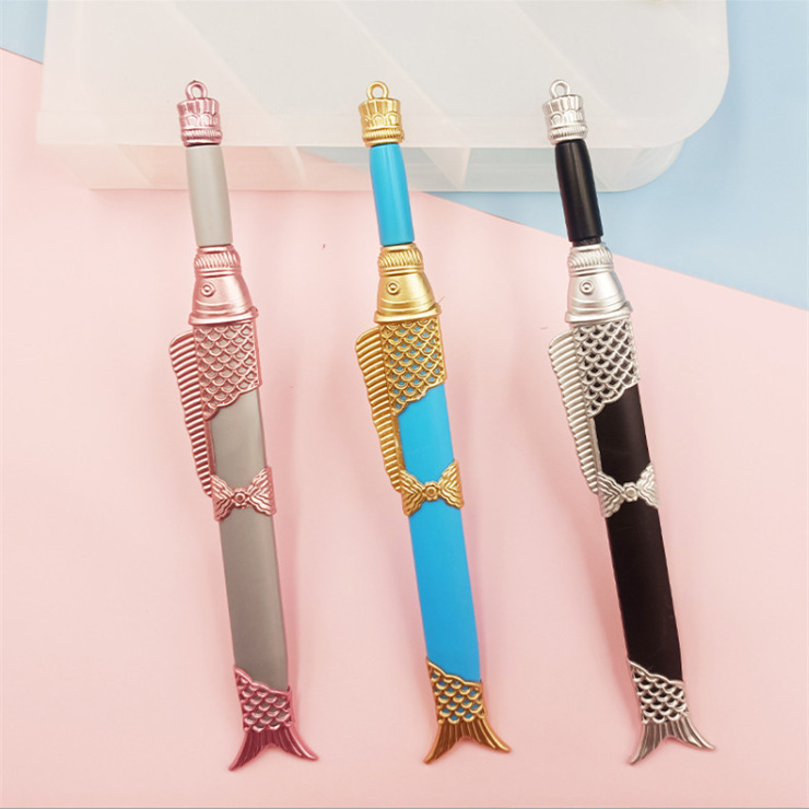 New Creative Fish-Shaped Sword Gel Pen Cute Cartoon Student Office Supplies Signature Pen Black Stationery Wholesale