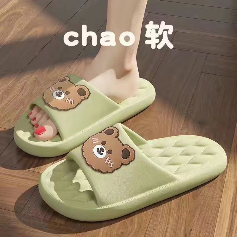 Summer Slippers Home Bathroom Bath Non-Slip Soft Home Outdoor Slippers Couple Cartoon Indoor Slippers Women