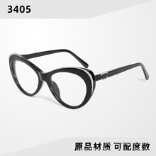 新款复古小香家眼镜框女素颜猫眼平光学镜可配度数近视眼镜架3405