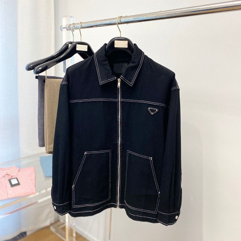 2023新品夹克牛仔外套 三角标简约百搭款 p家 冲锋衣男 大牌 高奢