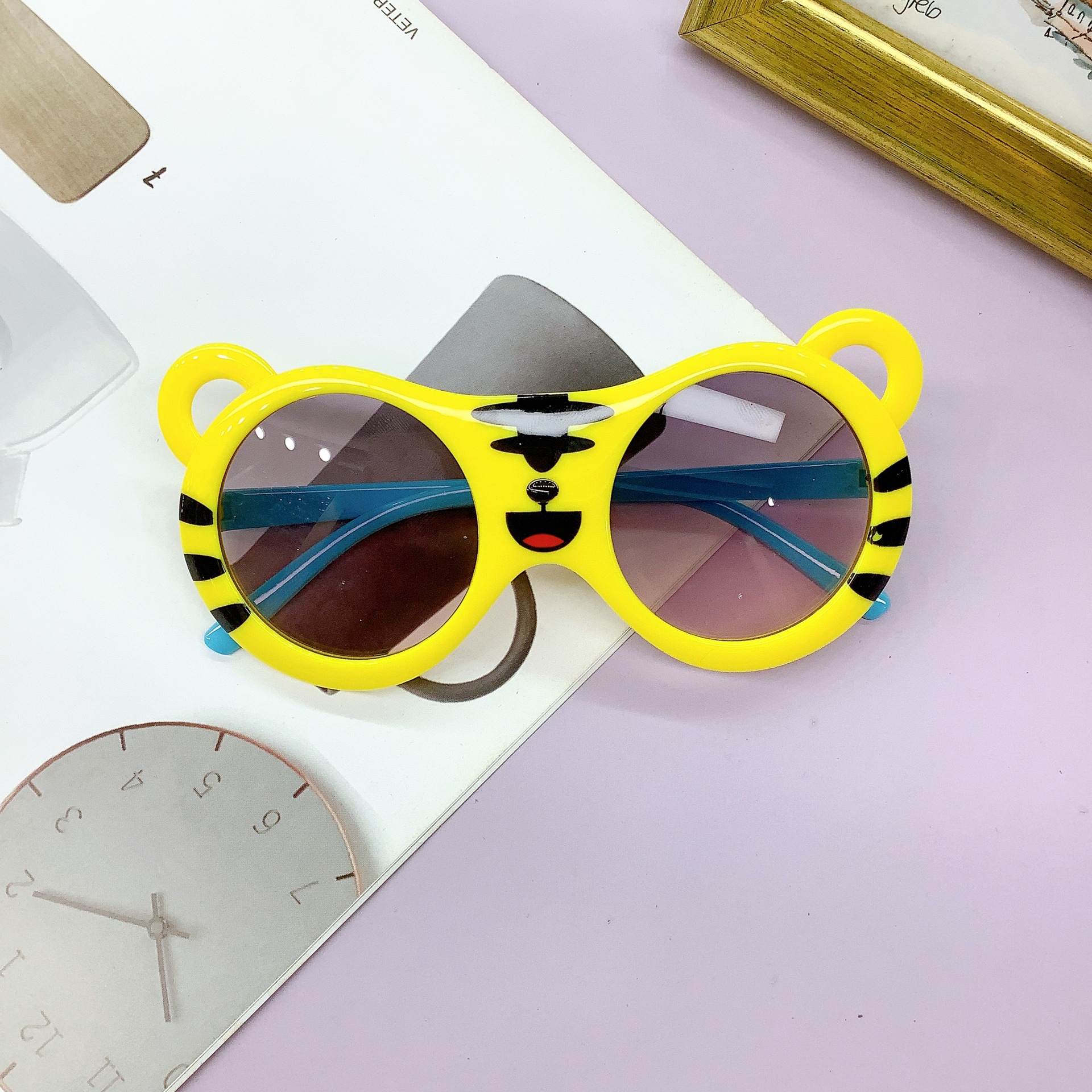 New Fashion Korean Style Kids Sunglasses Cute Cartoon Tiger Glasses Cute Baby Sunglasses Sunglasses Wholesale
