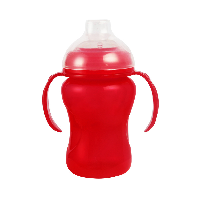 Silicone Sippy Cup Infant Water Cup Baby Drinking Water Drop-Resistant Choke Proof Big Baby with Handle No-Spill Cup Training Water Cup