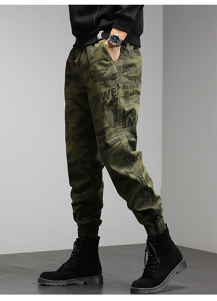 外贸大码迷彩工装裤男 春秋迷彩简约美式工装裤男跨境裤子男
