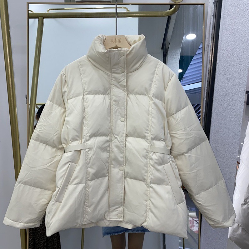 羽绒服女短款2021年新款韩版宽松收腰显瘦小个子白鸭绒加厚外套冬