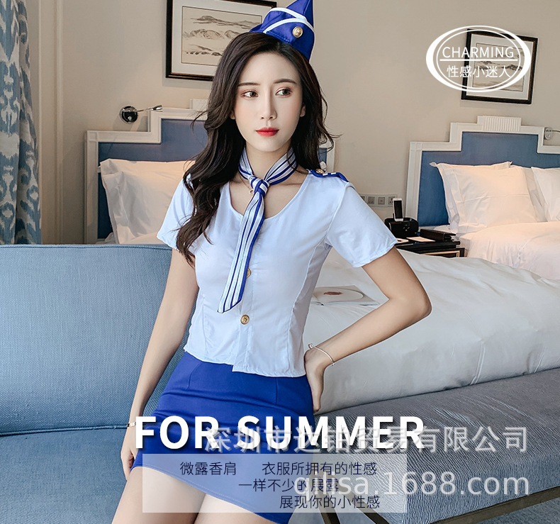 女警空姐制服角色扮演制服诱惑套装 女性感水手情趣内衣外贸