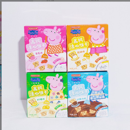 亿智小猪佩奇注心饼干160g草莓夹心巧克力夹心饼干零食现货批发