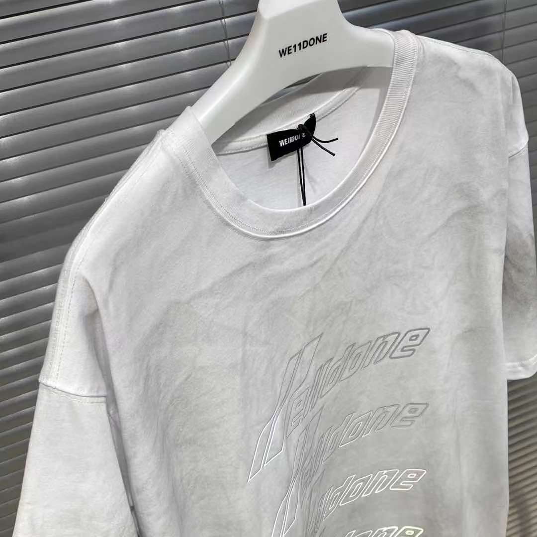 上海限定welldone短袖3m反光弹幕字母logo宽松t恤男女情侣同款潮