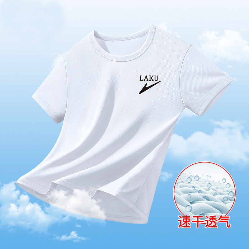 Children's Basketball Quick-Drying Clothes Boys and Girls Short Sleeve Tops Summer Thin Medium and Big Children Sports Soccer Uniform One Piece Hair