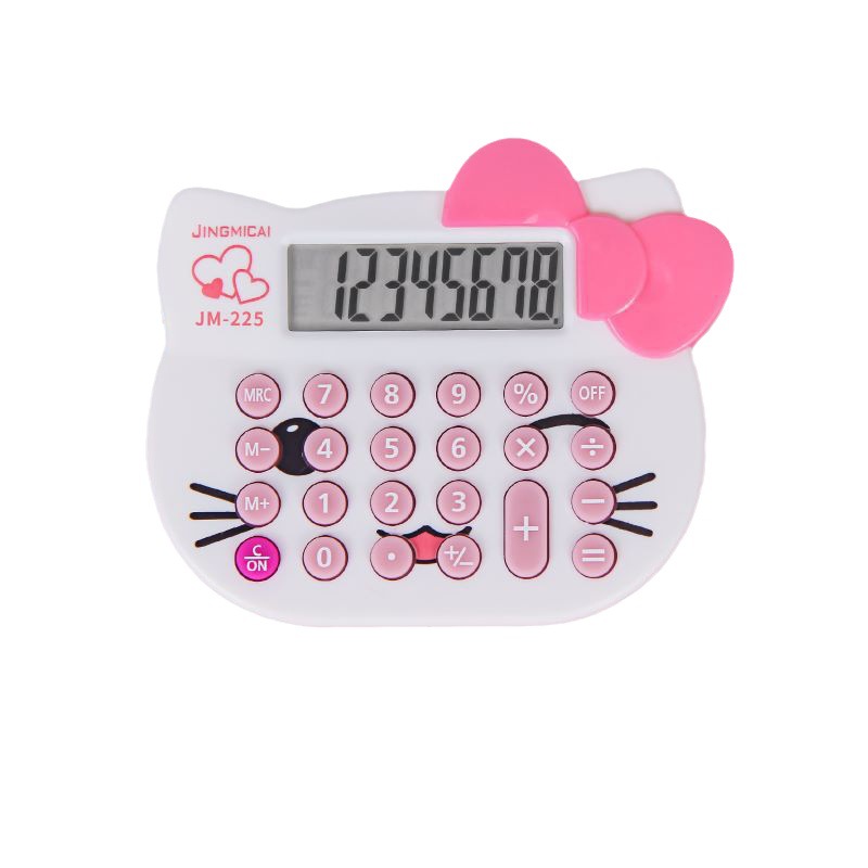 Jingmicai Crystal Beige Cute Cat Head Calculator Kt225 Cat Head Calculator