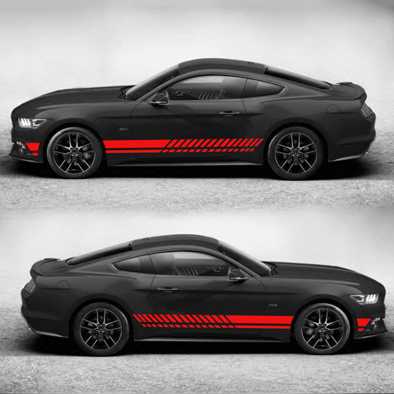 赛车汽车贴纸 改装乙烯车身贴纸 侧裙条纹车身整车贴拉花 通用款