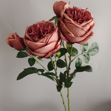 耶菜玫瑰 牡丹客厅样板间装饰 婚庆摄影仿真花假花绢花仿真花玫瑰
