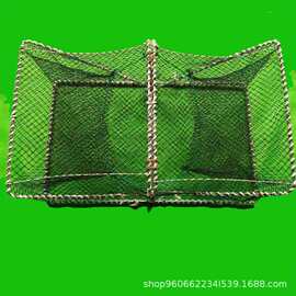 厂家批发5斤加重方笼折叠笼渔笼螃蟹笼虾笼甲鱼笼垂钓a