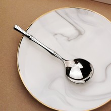 竹节棒大圆勺18/10不锈钢主餐勺加厚304拌饭勺粥勺汤勺西餐勺子